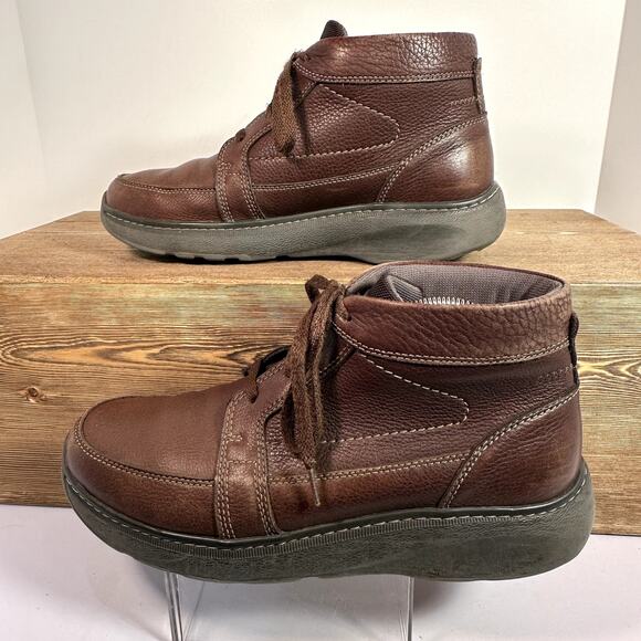 Clarks Leather Chukka Ankle Boots Mens 8.5 W Brown Lace Up Comfort Shoes Casual main image 7